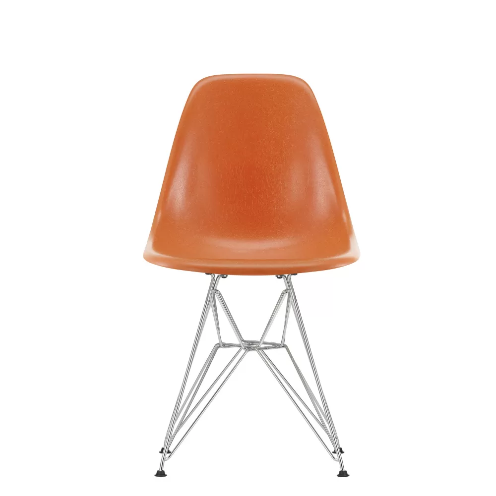 Sedie^Vitra Eames Fiberglass Side Chair Dsr | Sedia - Eames Red Orange - Cromato
