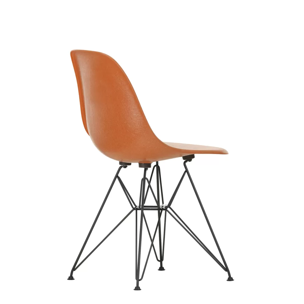 Sedie^Vitra Eames Fiberglass Side Chair Dsr | Sedia - Eames Red Orange - Nero