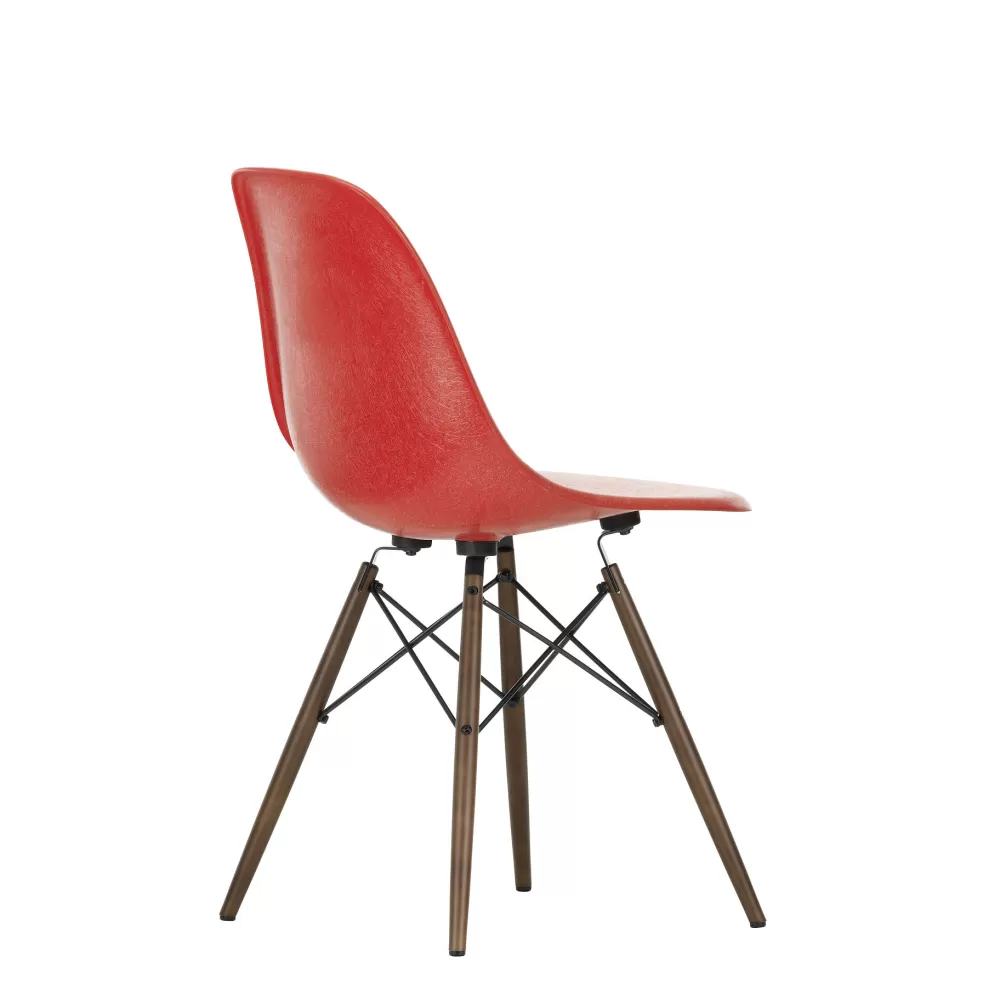 Sedie^Vitra Eames Fiberglass Side Chair Dsw | Sedia - Eames Classic Red - Acero Scuro
