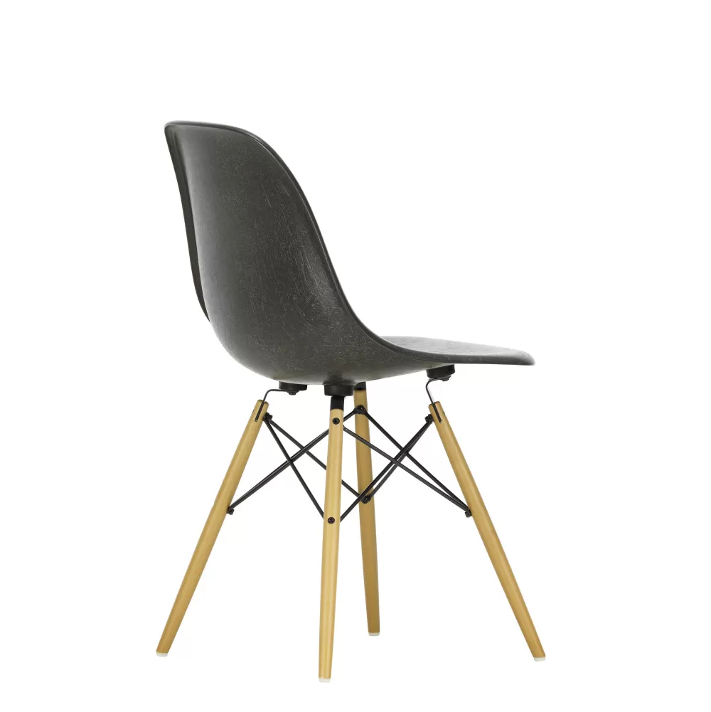 Sedie^Vitra Eames Fiberglass Side Chair Dsw | Sedia - Eames Elephant Hide Grey - Acero Giallo