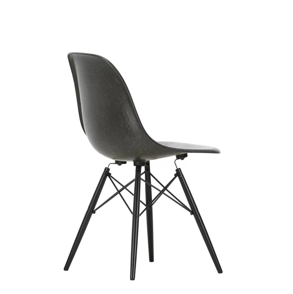 Sedie^Vitra Eames Fiberglass Side Chair Dsw | Sedia - Eames Elephant Hide Grey - Acero Nero