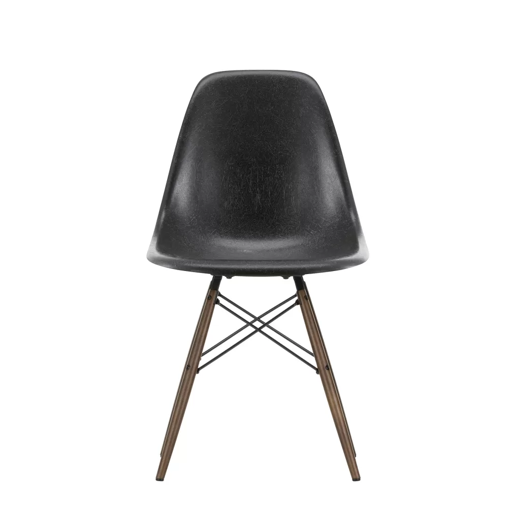 Sedie^Vitra Eames Fiberglass Side Chair Dsw | Sedia - Eames Elephant Hide Grey - Acero Scuro