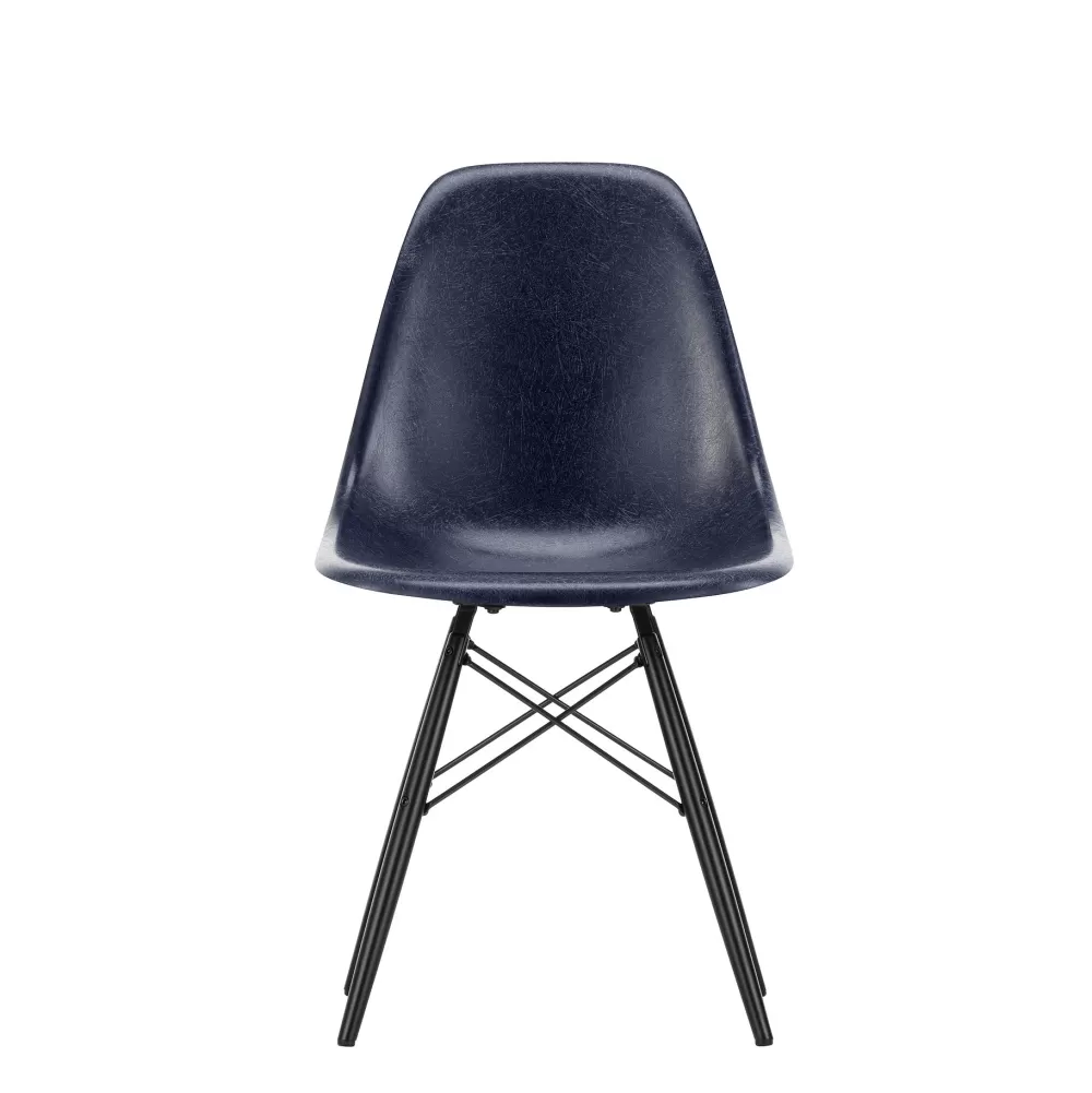 Sedie^Vitra Eames Fiberglass Side Chair Dsw | Sedia - Eames Navy Blue - Acero Nero