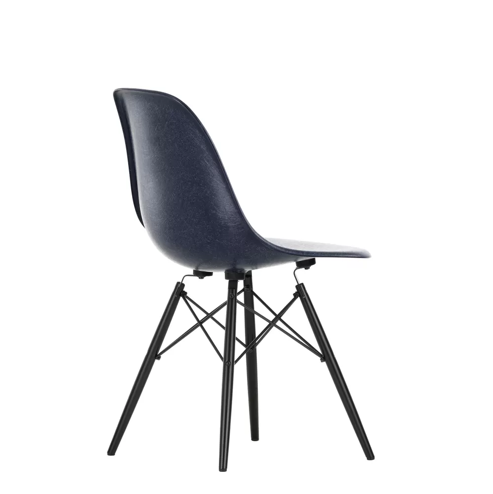 Sedie^Vitra Eames Fiberglass Side Chair Dsw | Sedia - Eames Navy Blue - Acero Nero