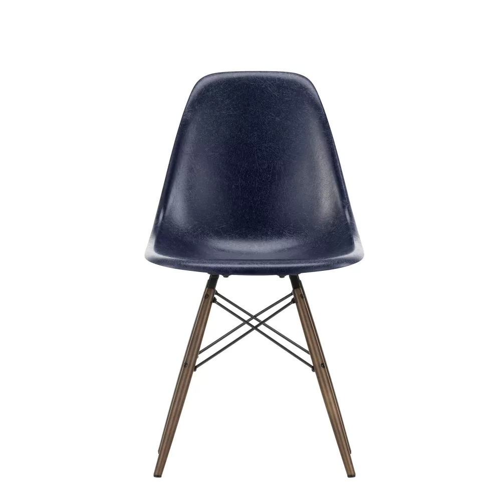 Sedie^Vitra Eames Fiberglass Side Chair Dsw | Sedia - Eames Navy Blue - Acero Scuro