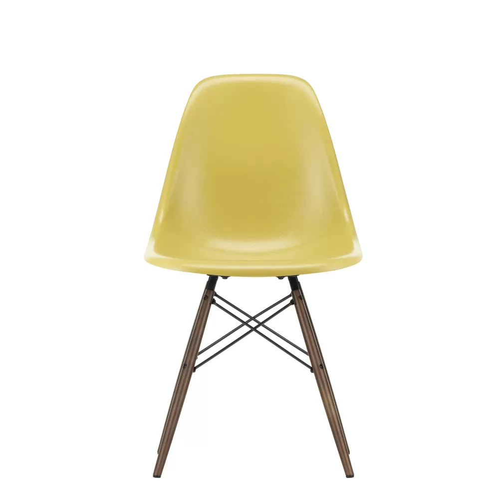 Sedie^Vitra Eames Fiberglass Side Chair Dsw | Sedia - Eames Ochre Light - Acero Scuro