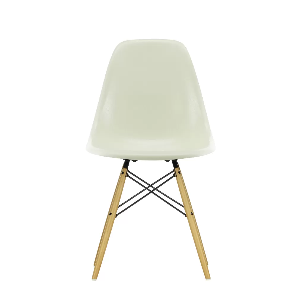 Sedie^Vitra Eames Fiberglass Side Chair Dsw | Sedia - Eames Parchment - Acero Giallo