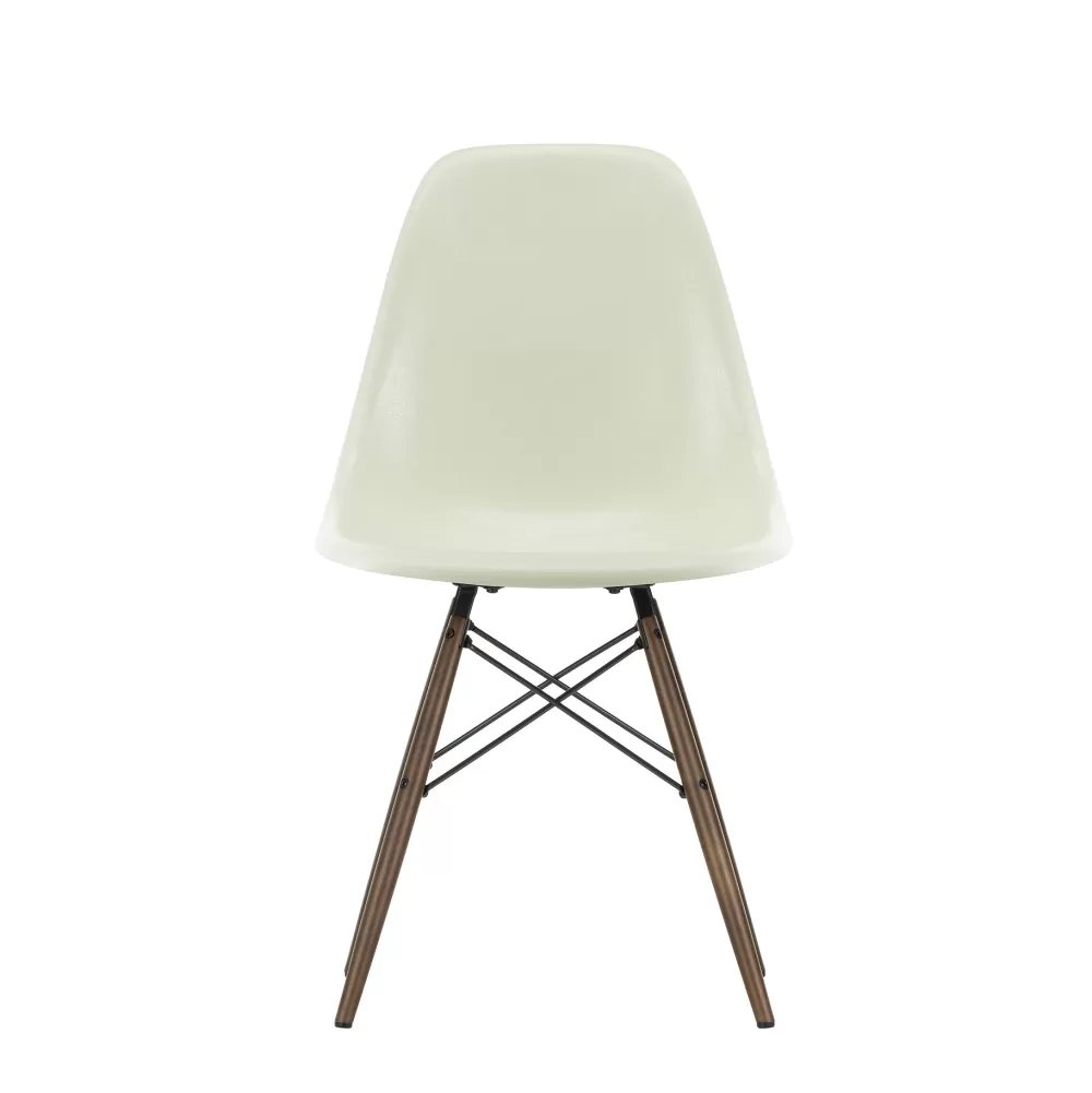 Sedie^Vitra Eames Fiberglass Side Chair Dsw | Sedia - Eames Parchment - Acero Scuro