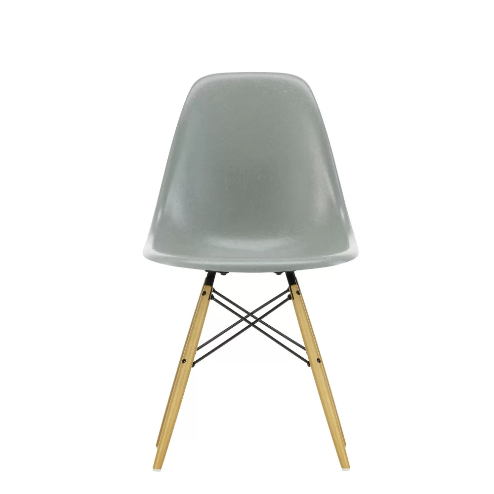 Sedie^Vitra Eames Fiberglass Side Chair Dsw | Sedia - Eames Raw Umber - Acero Giallo