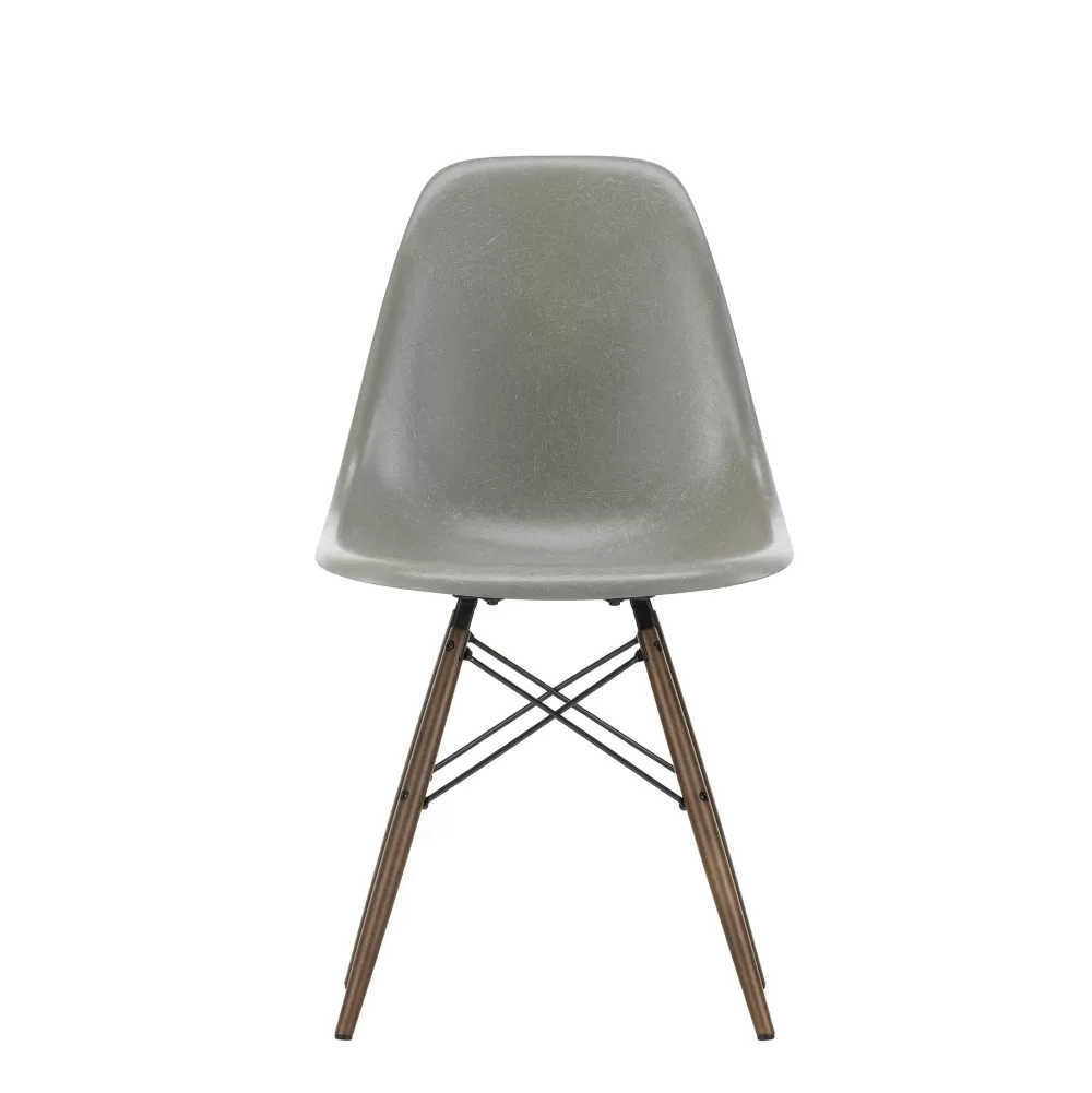 Sedie^Vitra Eames Fiberglass Side Chair Dsw | Sedia - Eames Raw Umber - Acero Scuro