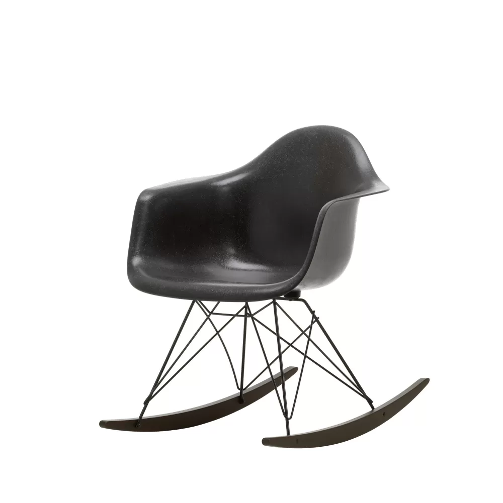 Sedie^Vitra Eames Plastic Armchair Rar | Poltrona A Dondolo | Nero - Acero Scuro
