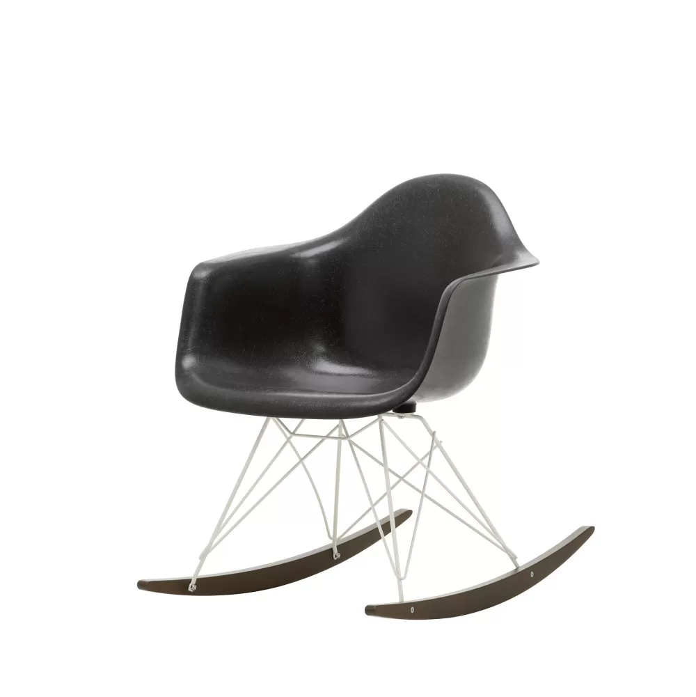 Sedie^Vitra Eames Plastic Armchair Rar | Poltrona A Dondolo | Nero - Bianco - Acero Scuro