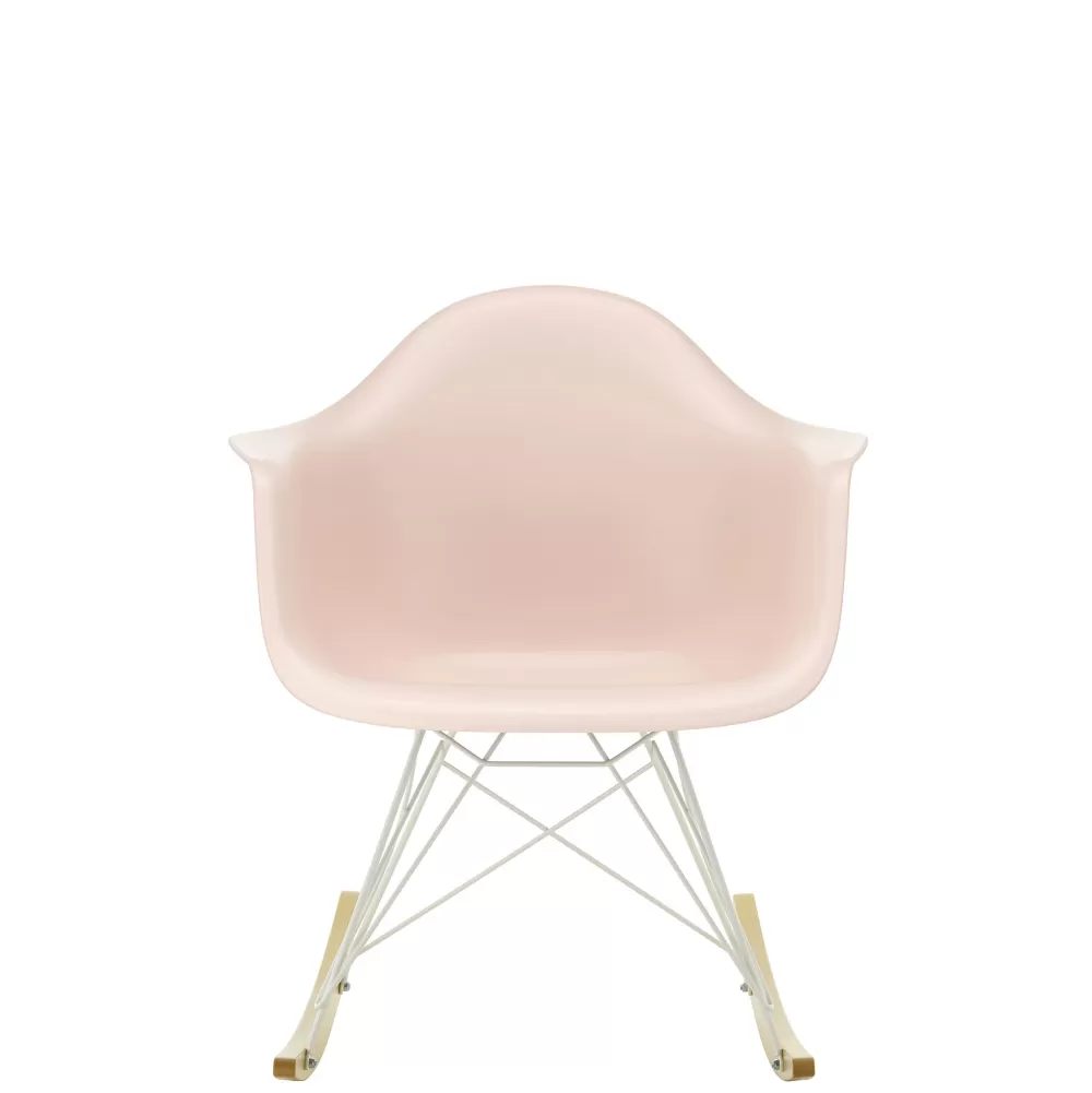 Sedie^Vitra Eames Plastic Armchair Rar | Poltrona A Dondolo | Rosa - Bianco - Acero Giallo