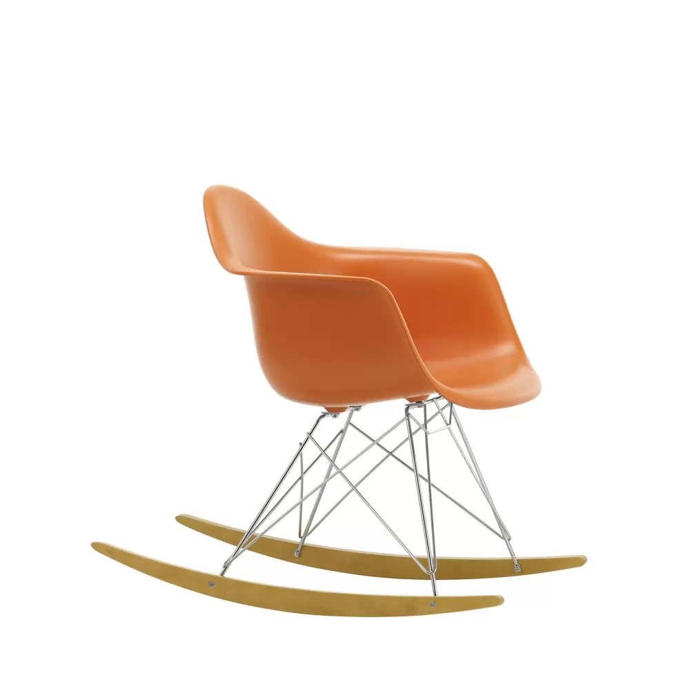 Sedie^Vitra Eames Plastic Armchair Rar | Poltrona A Dondolo | Ruggine - Cromo - Acero Giallo