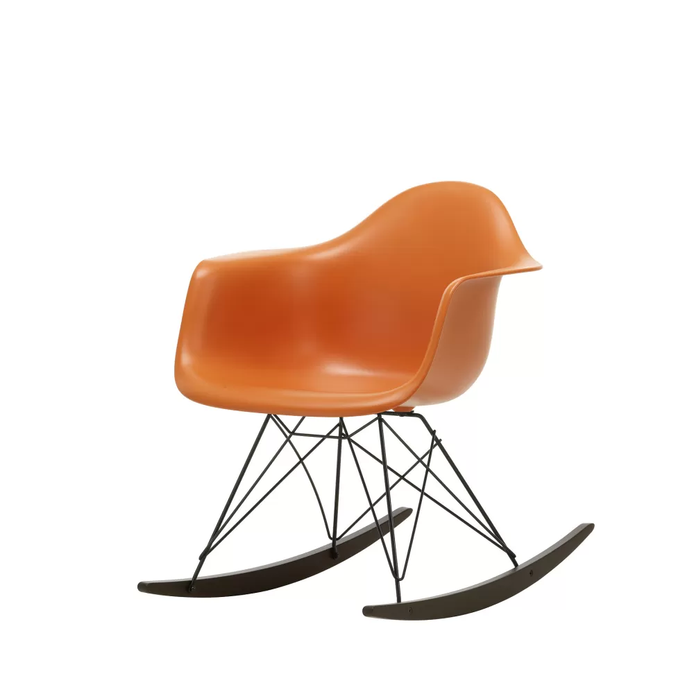 Sedie^Vitra Eames Plastic Armchair Rar | Poltrona A Dondolo | Ruggine - Nero - Acero Scuro