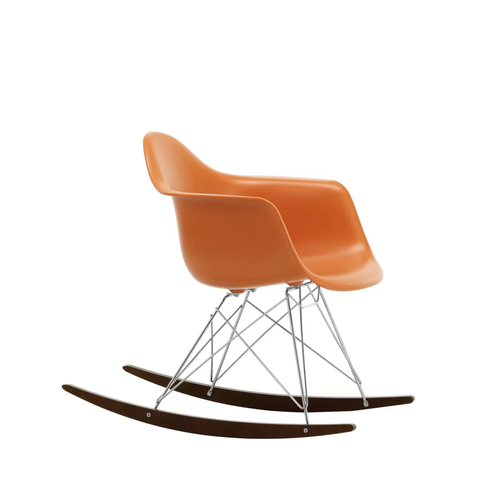 Sedie^Vitra Eames Plastic Armchair Rar | Poltrona A Dondolo | Ruggine - Nero - Acero Scuro