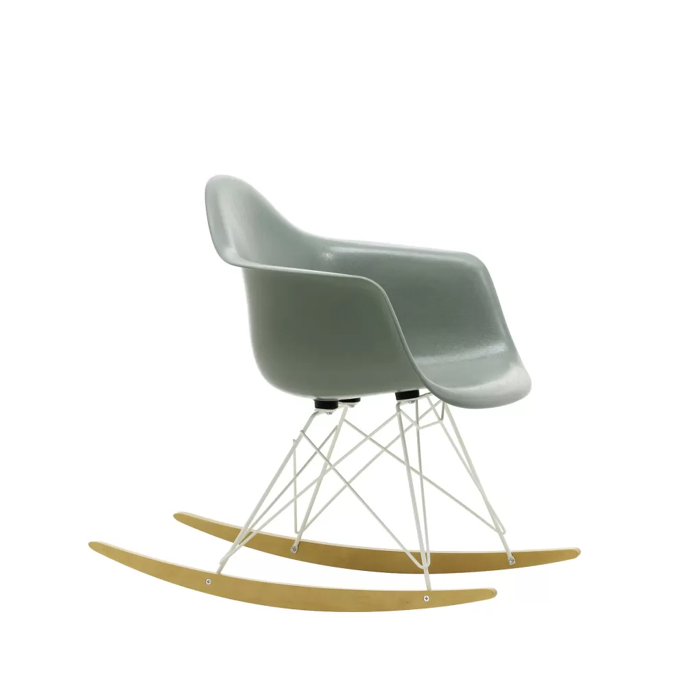 Sedie^Vitra Eames Plastic Armchair Rar | Poltrona A Dondolo | Verde - Bianco - Acero Giallo