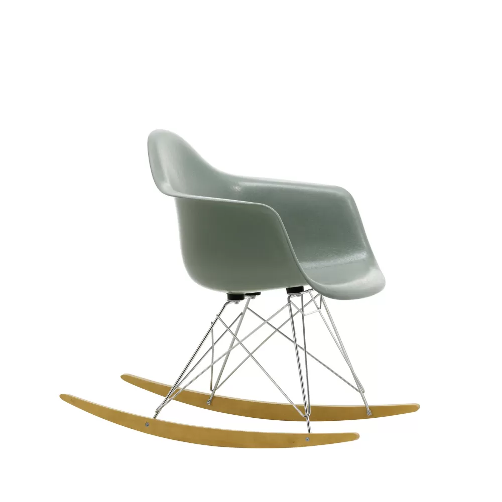 Sedie^Vitra Eames Plastic Armchair Rar | Poltrona A Dondolo | Verde - Cromo - Acero Giallo
