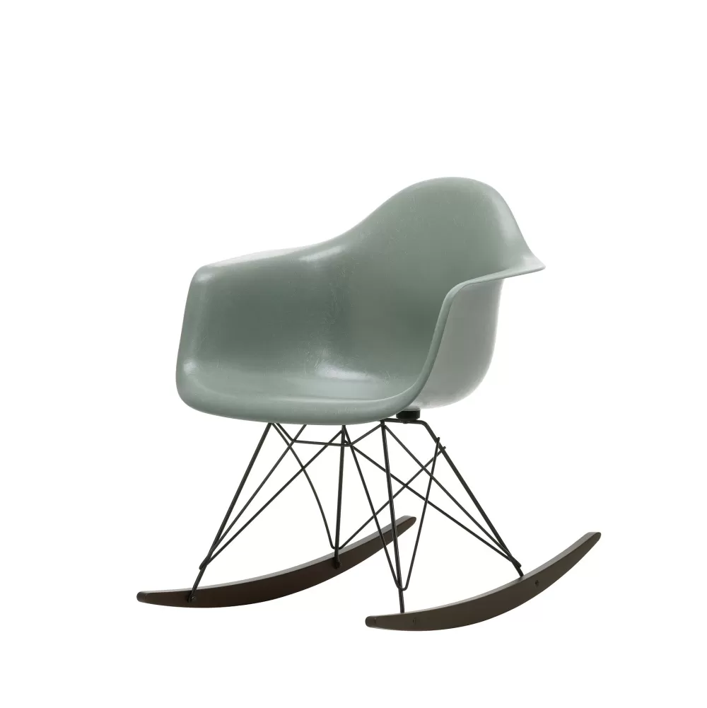 Sedie^Vitra Eames Plastic Armchair Rar | Poltrona A Dondolo | Verde - Nero - Acero Scuro