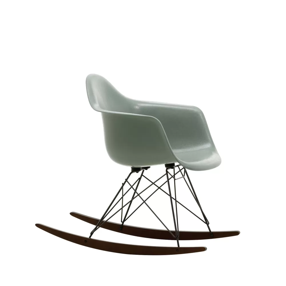 Sedie^Vitra Eames Plastic Armchair Rar | Poltrona A Dondolo | Verde - Nero - Acero Scuro