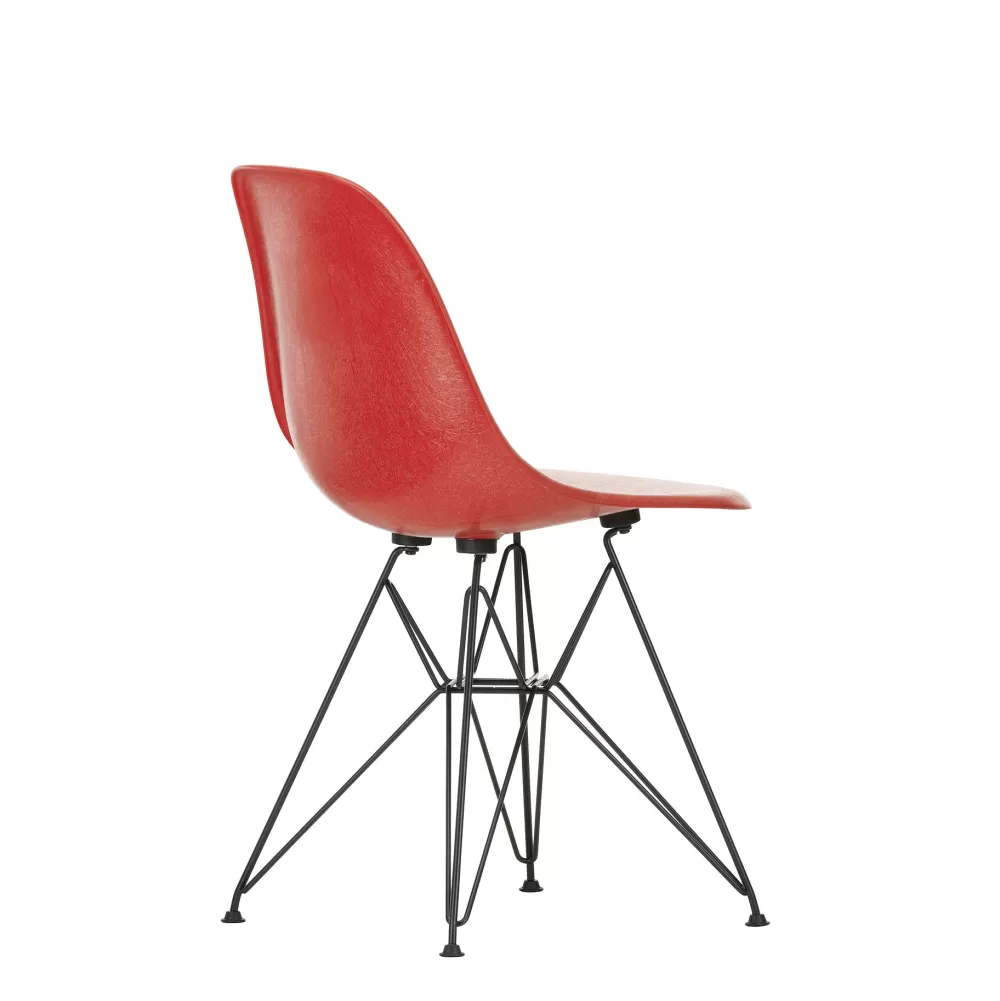 Sedie^Vitra Eames Plastic Chairs Dsr | Sedia | Basamento Nero - Rosso Papavero