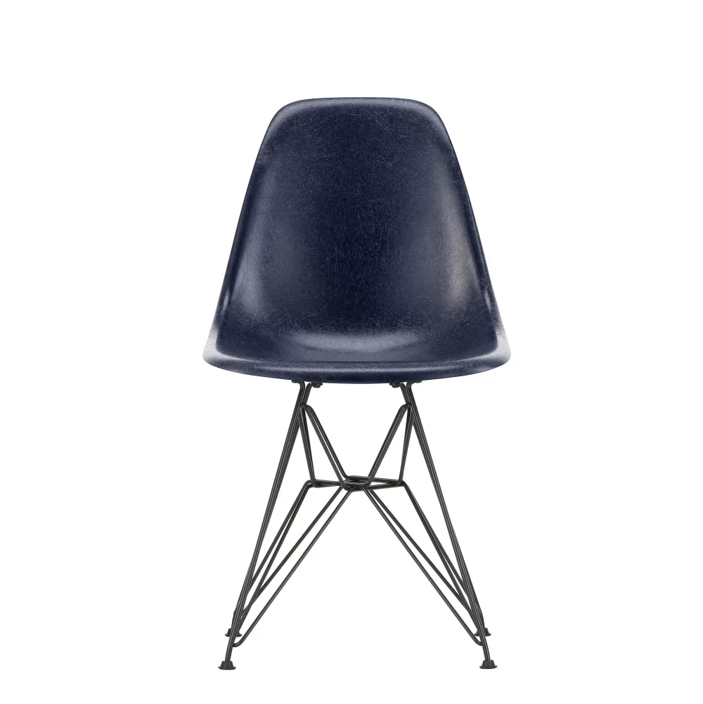 Sedie^Vitra Eames Plastic Chairs Dsr | Sedia | Blu Scuro - Acero Nero
