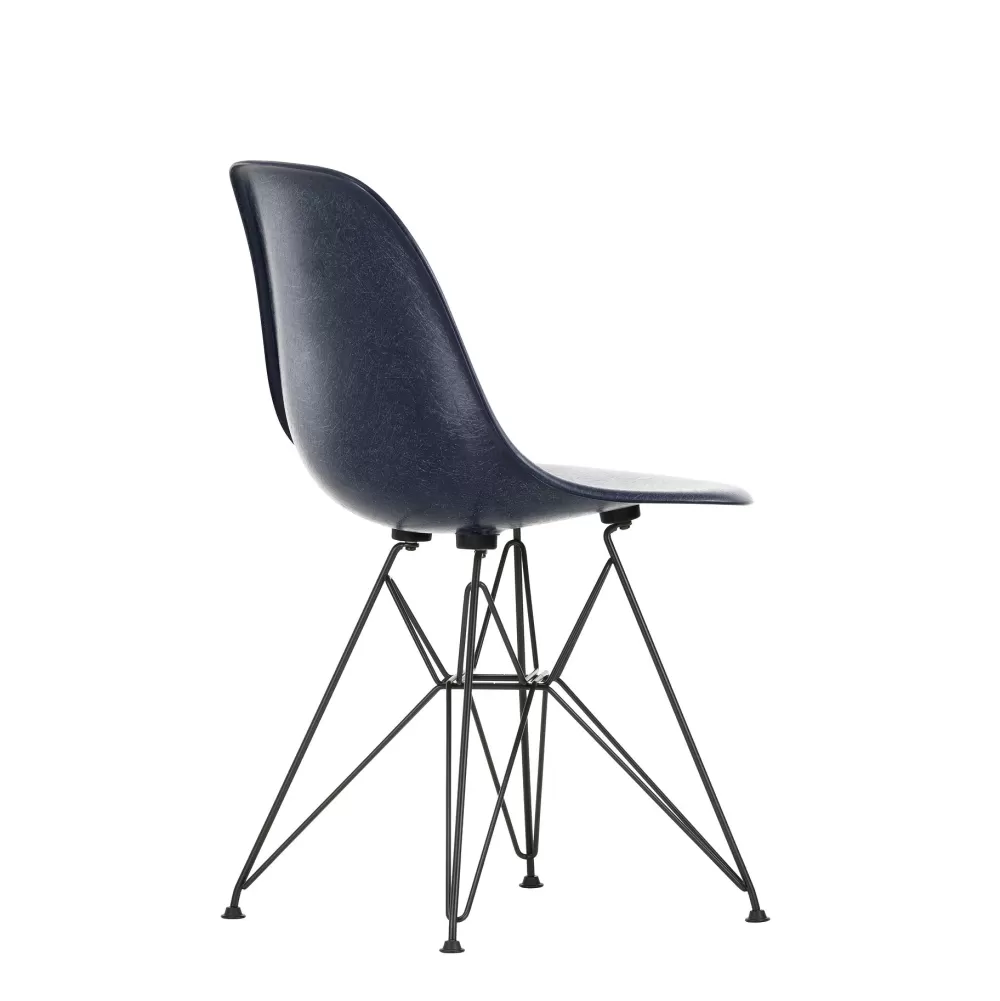 Sedie^Vitra Eames Plastic Chairs Dsr | Sedia | Blu Scuro - Acero Nero