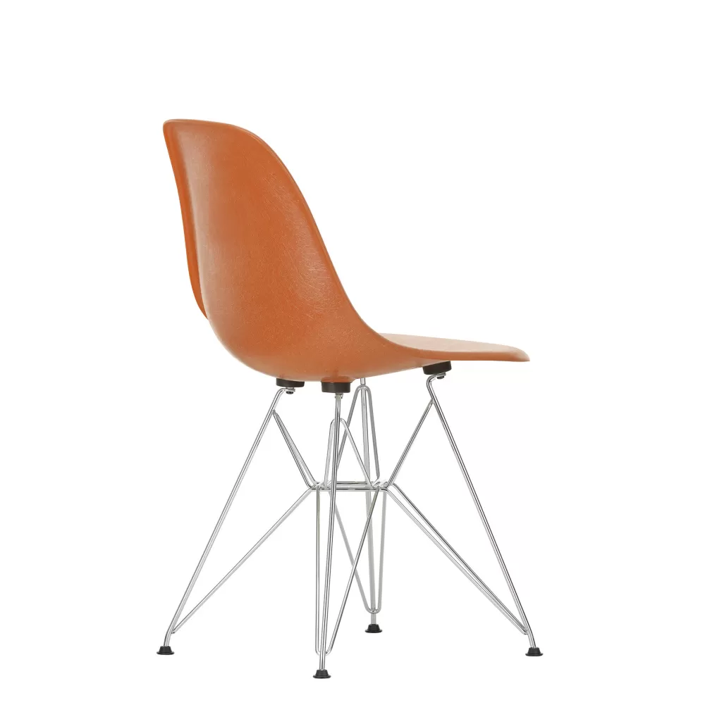 Sedie^Vitra Eames Plastic Chairs Dsr | Sedia | Cromo - Arancione Ruggine