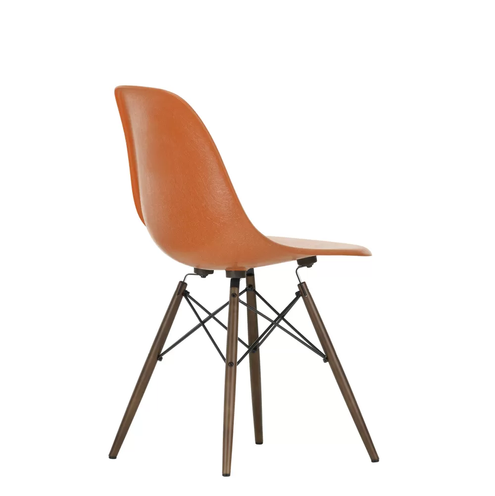 Sedie^Vitra Eames Plastic Chairs Dsw | Sedia | Arancione Ruggine - Acero Scuro