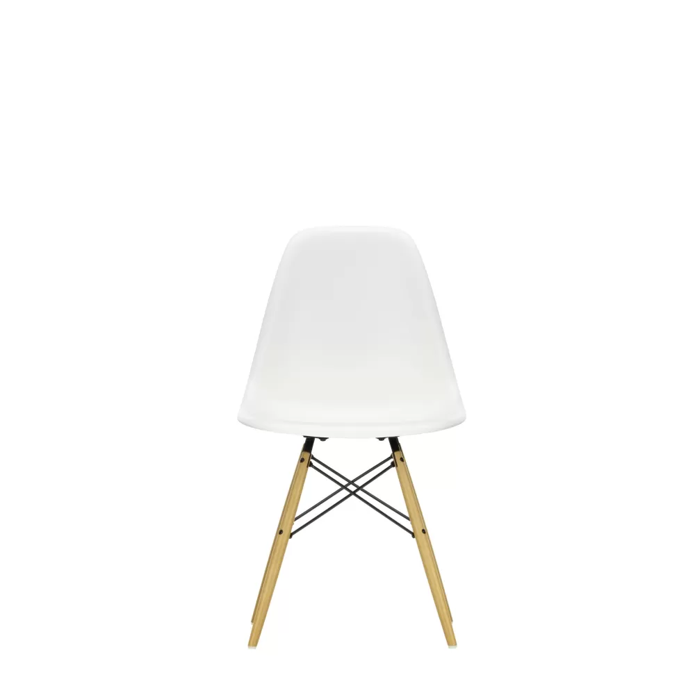 Sedie^Vitra Eames Plastic Chairs Dsw | Sedia | Bianco - Acero Giallo