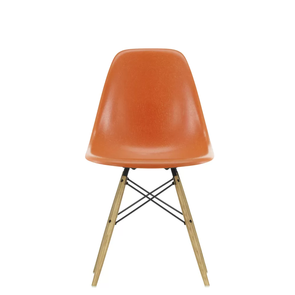 Sedie^Vitra Eames Plastic Chairs Dsw | Sedia | Frassino - Arancione Ruggine