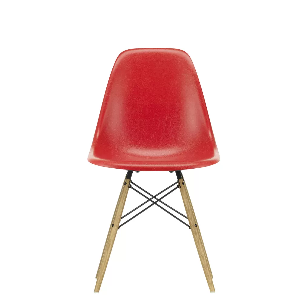 Sedie^Vitra Eames Plastic Chairs Dsw | Sedia | Frassino - Rosso Papavero