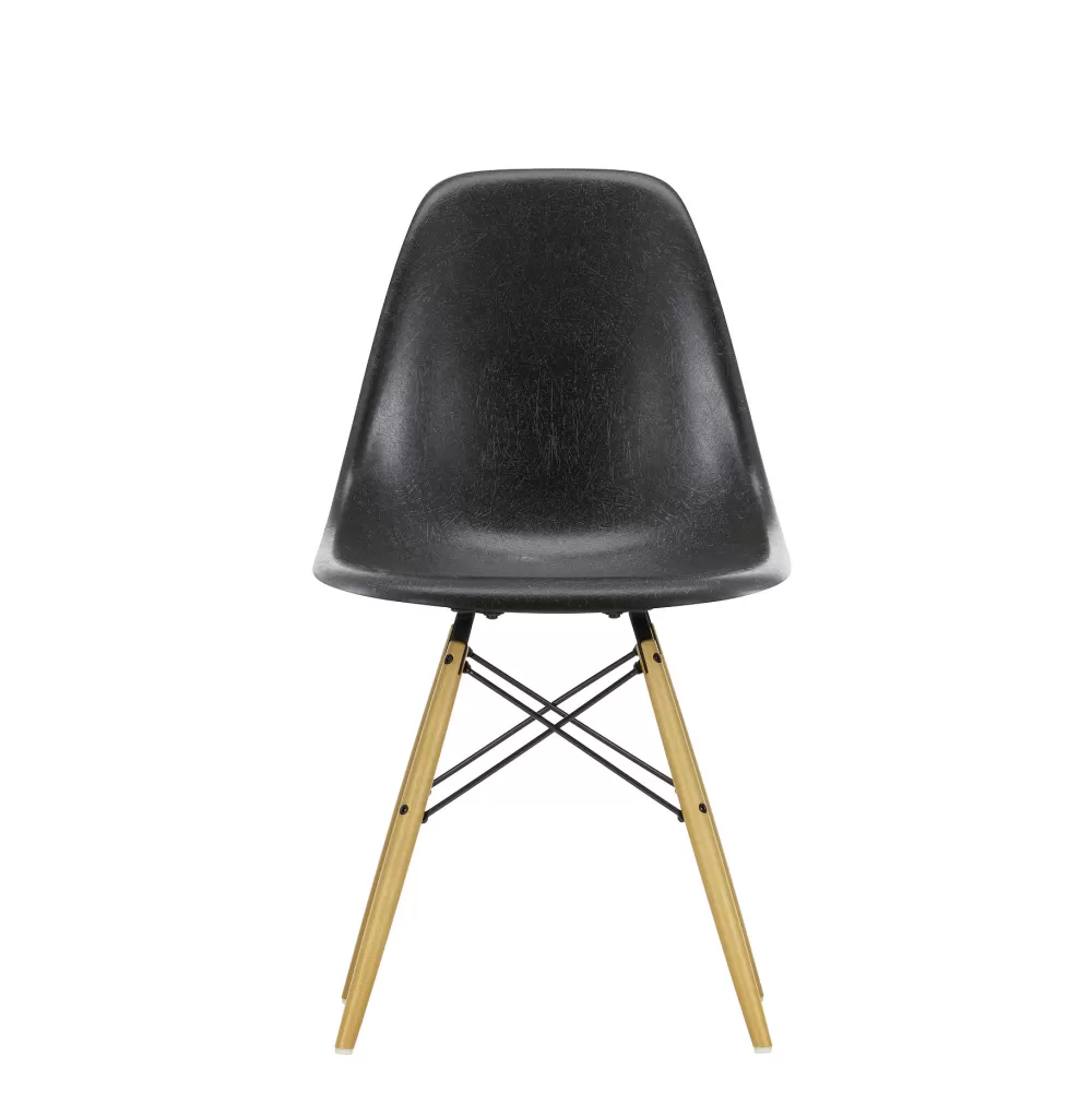 Sedie^Vitra Eames Plastic Chairs Dsw | Sedia | Nero Intenso - Acero Giallo