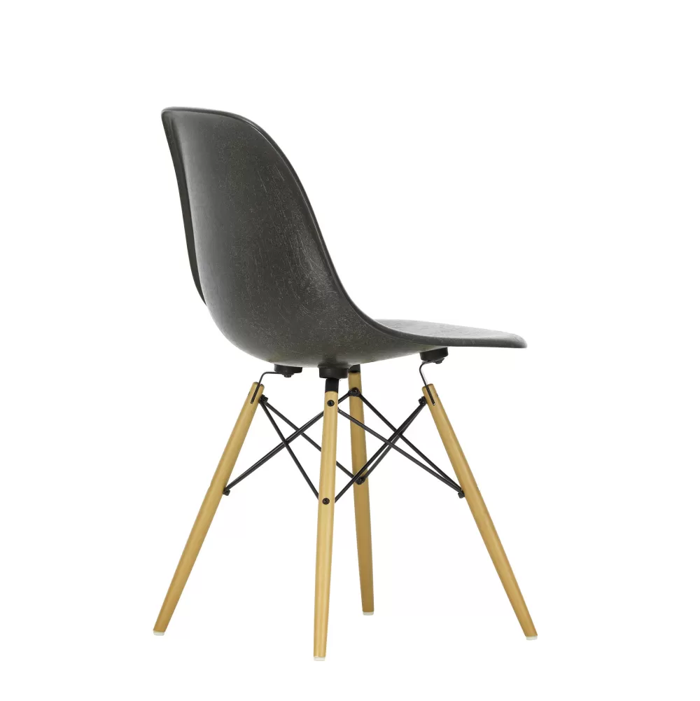 Sedie^Vitra Eames Plastic Chairs Dsw | Sedia | Nero Intenso - Acero Giallo