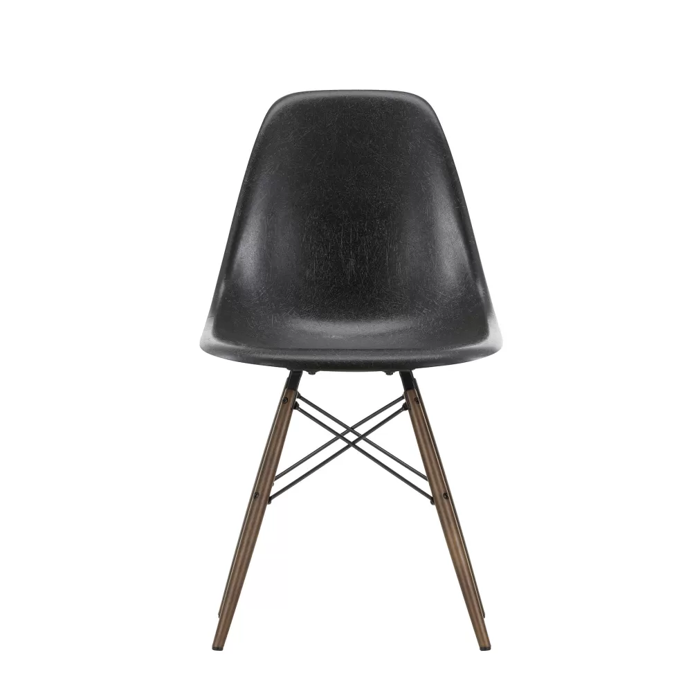 Sedie^Vitra Eames Plastic Chairs Dsw | Sedia | Nero Intenso - Acero Scuro