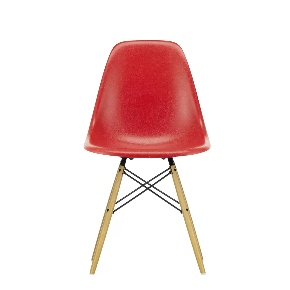 Sedie^Vitra Eames Plastic Chairs Dsw | Sedia | Rosso Papavero - Acero Giallo