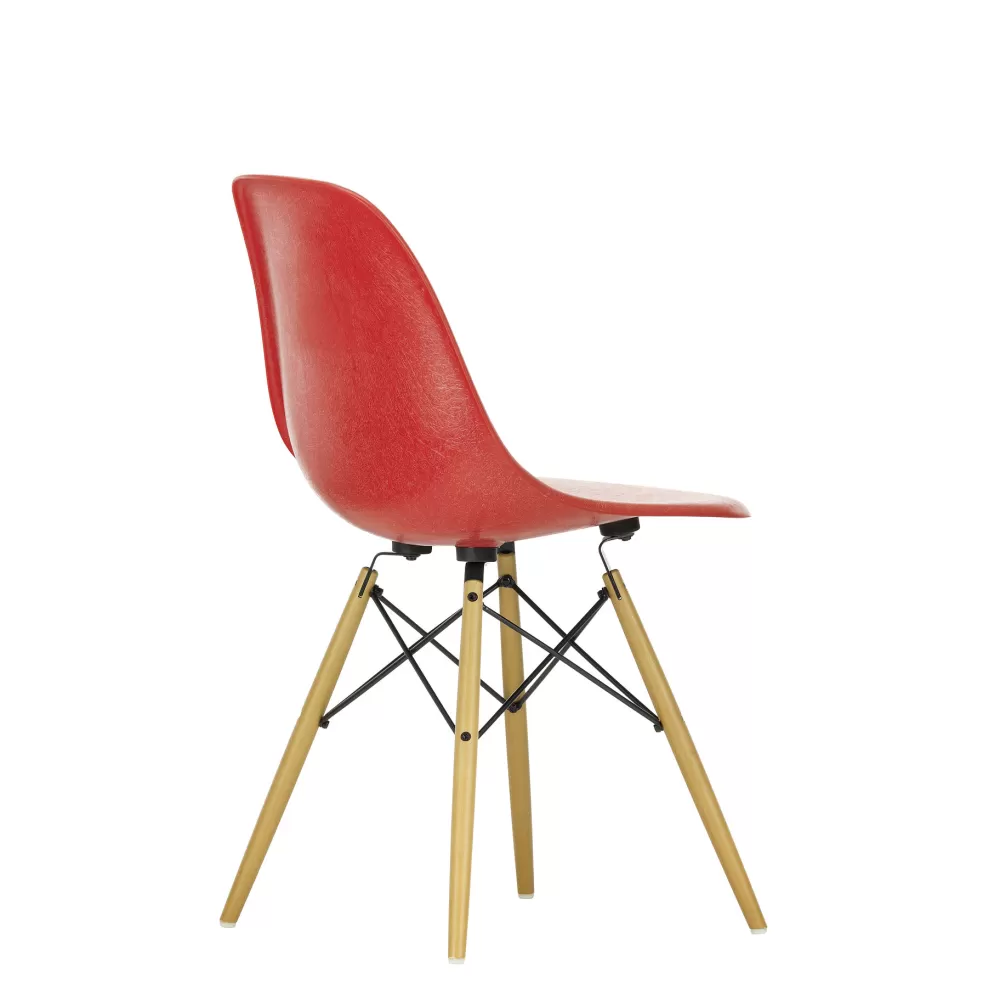 Sedie^Vitra Eames Plastic Chairs Dsw | Sedia | Rosso Papavero - Acero Giallo