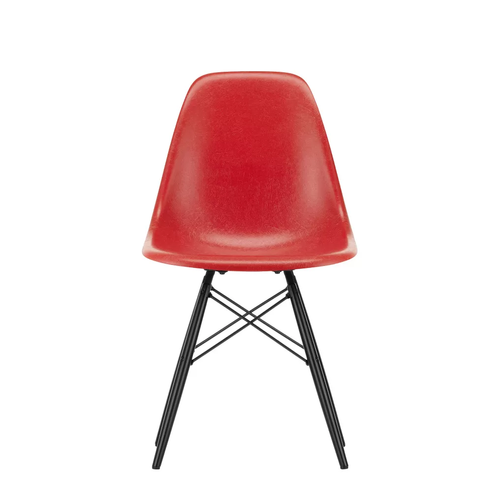 Sedie^Vitra Eames Plastic Chairs Dsw | Sedia | Rosso Papavero - Acero Nero