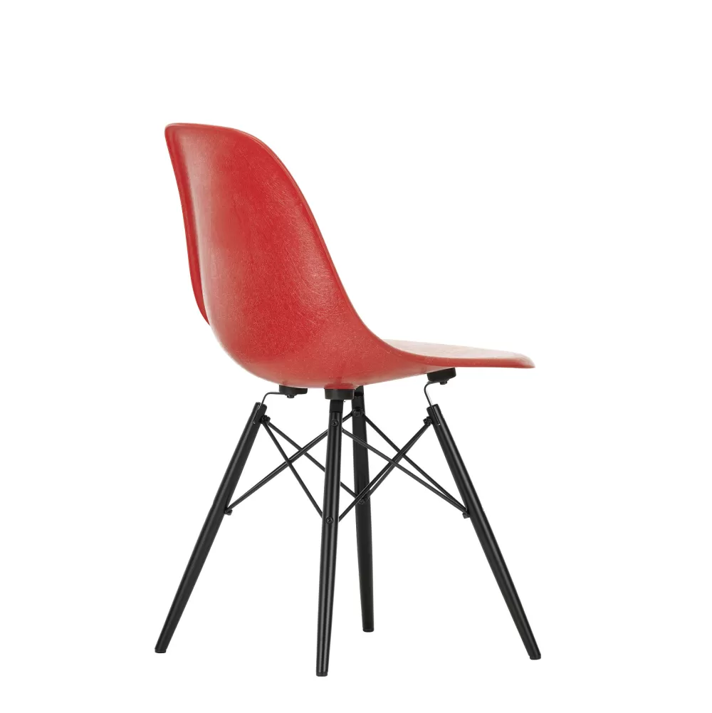 Sedie^Vitra Eames Plastic Chairs Dsw | Sedia | Rosso Papavero - Acero Nero