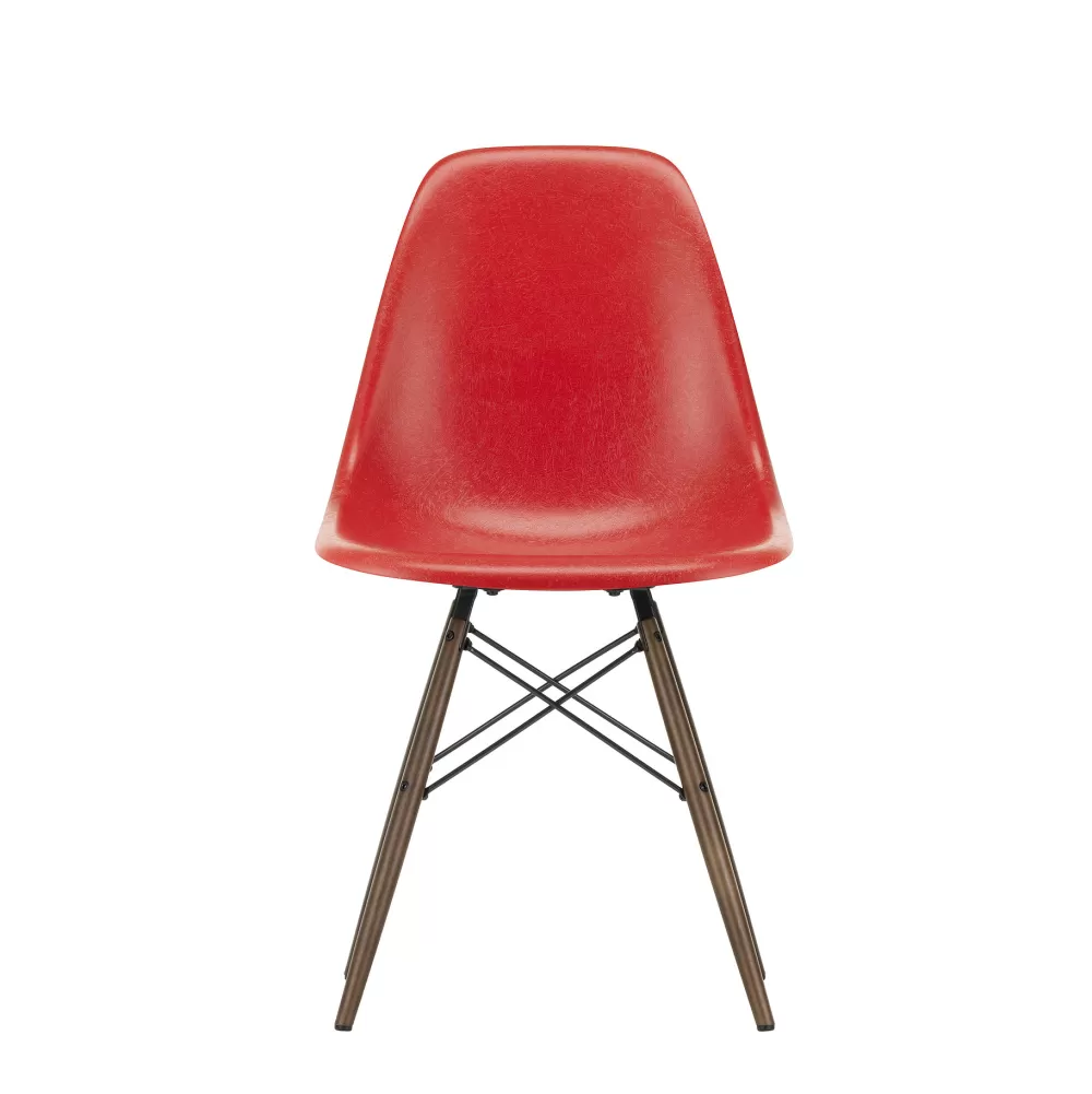Sedie^Vitra Eames Plastic Chairs Dsw | Sedia | Rosso Papavero - Acero Scuro