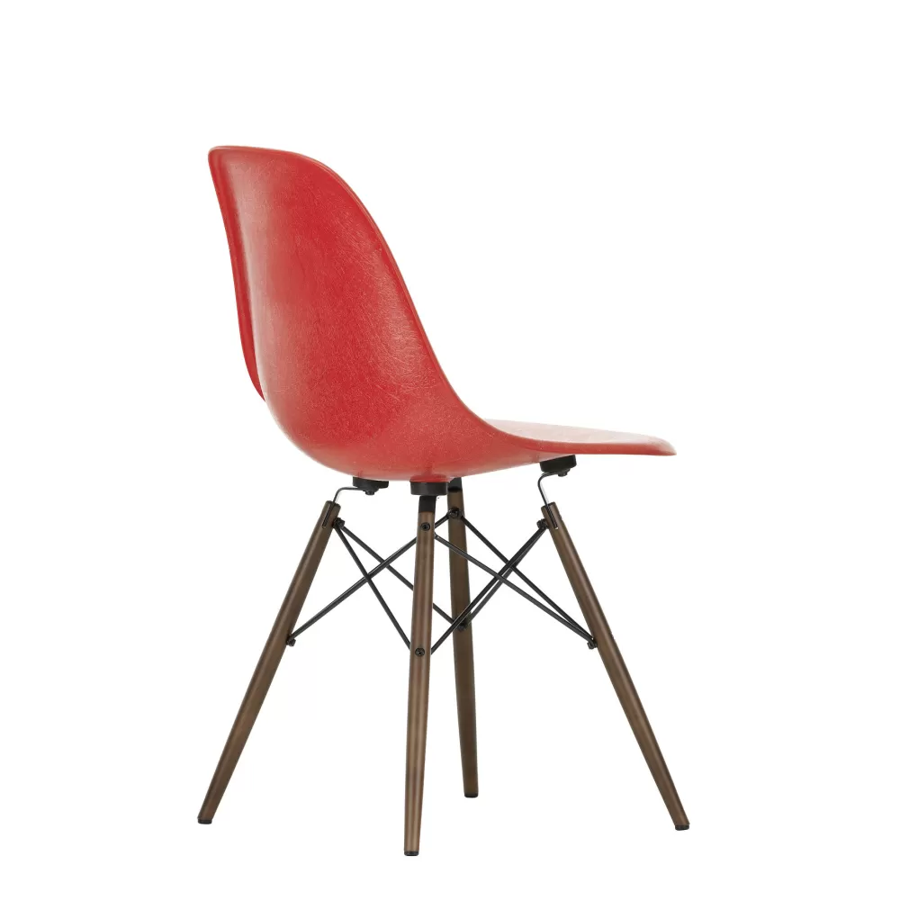 Sedie^Vitra Eames Plastic Chairs Dsw | Sedia | Rosso Papavero - Acero Scuro