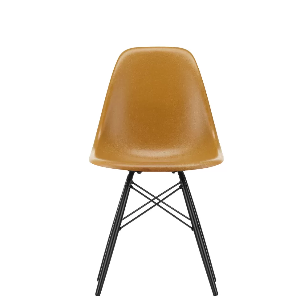 Sedie^Vitra Eames Plastic Chairs Dsw | Sedia | Senape - Acero Nero