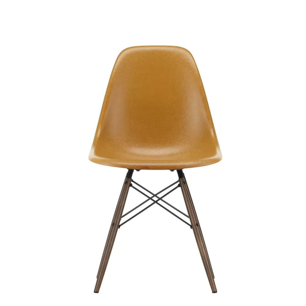 Sedie^Vitra Eames Plastic Chairs Dsw | Sedia | Senape - Acero Scuro