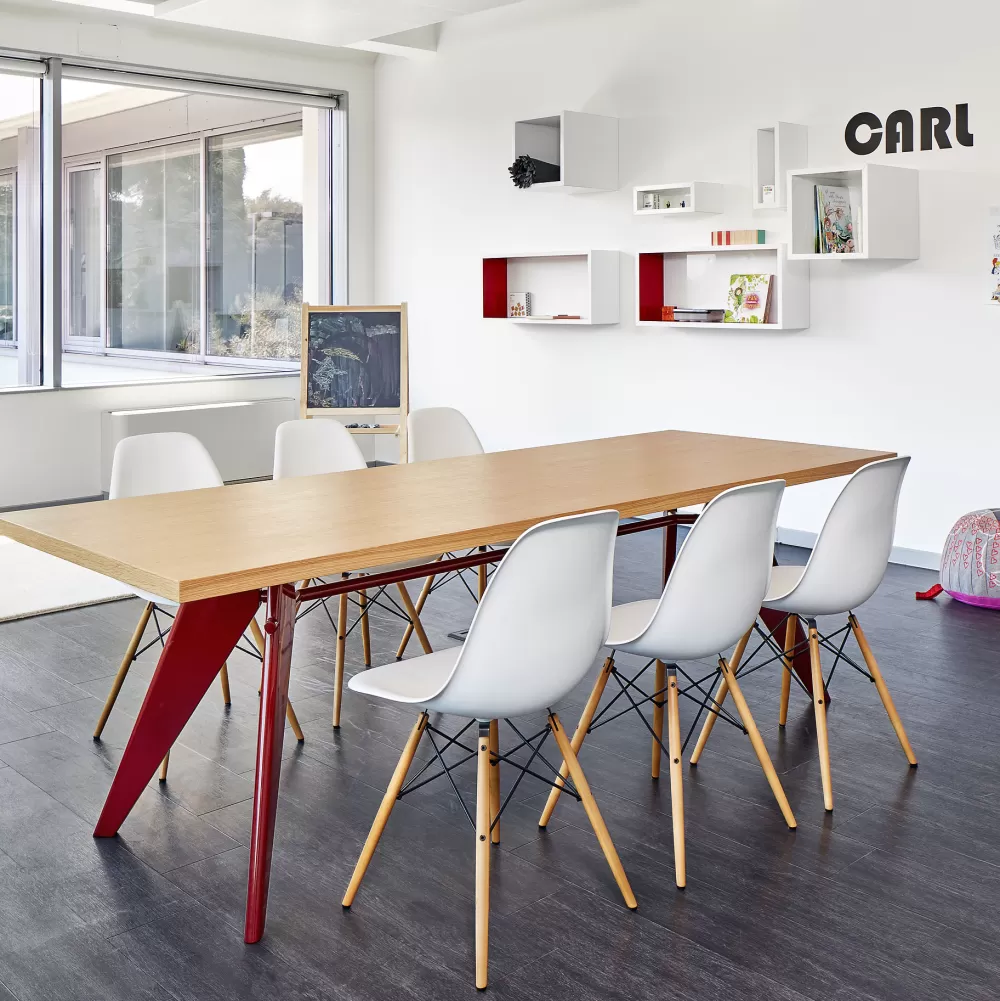 Tavoli Fissi^Vitra Em Table | Tavolo | Rovere/Rosso Giapponese