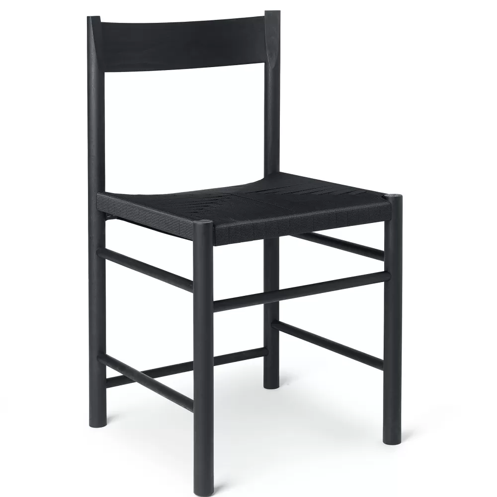Sedie^Brdr. Krüger F Dining Chair | Sedia | Frassino Nero-Tessuto Nero