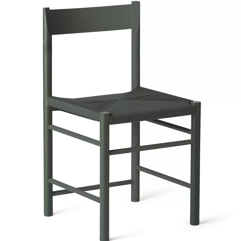 Sedie^Brdr. Krüger F Dining Chair | Sedia | Frassino Verde-Tessuto Verde