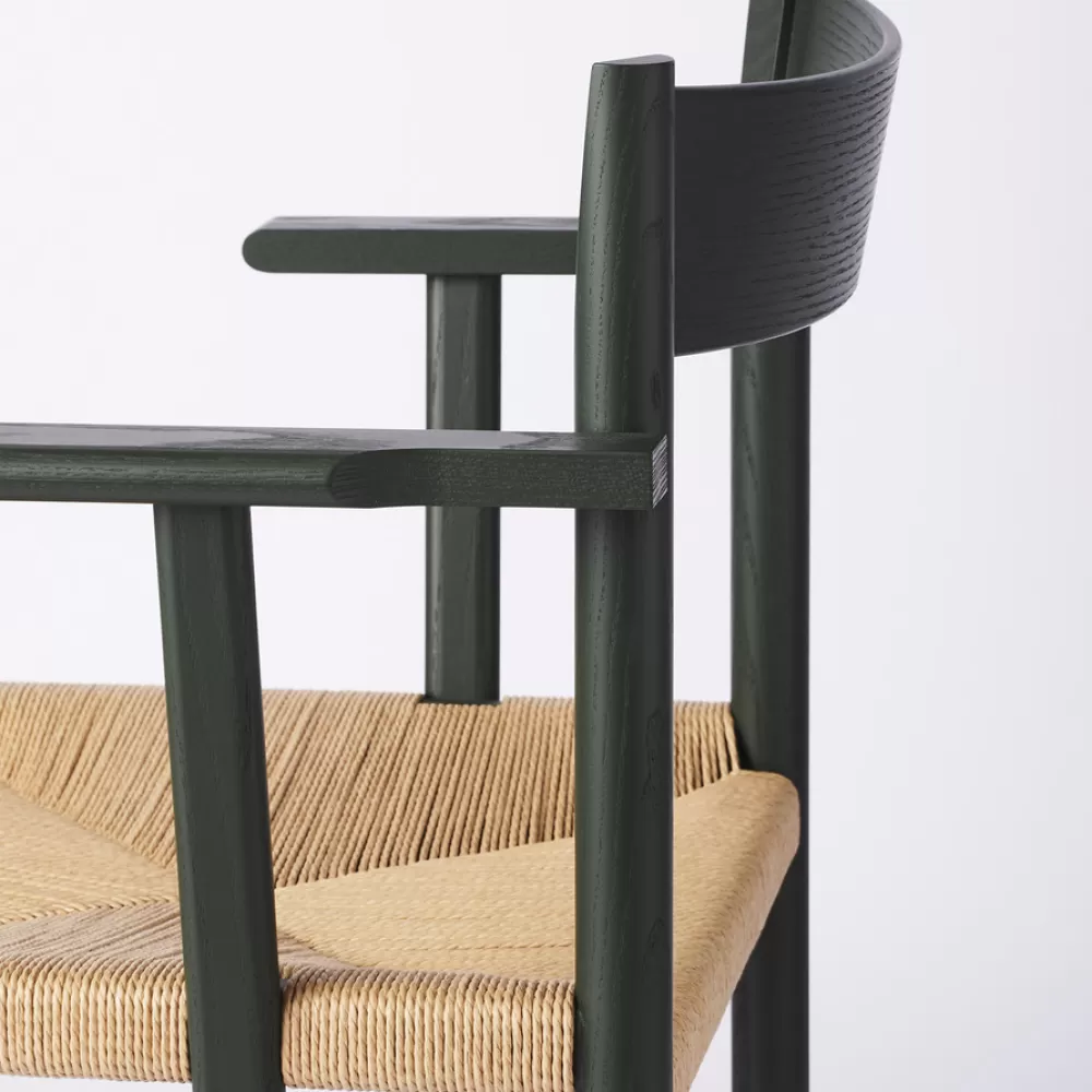 Sedie^Brdr. Krüger F Dining Chair | Sedia Con Braccioli | Frassino Verde-Paper Cord