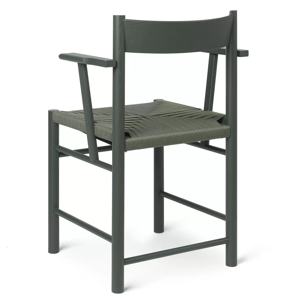 Sedie^Brdr. Krüger F Dining Chair | Sedia Con Braccioli | Frassino Verde-Tessuto Verde