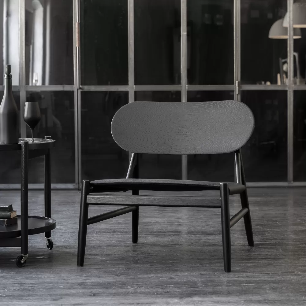 Poltrone Singole^Brdr. Krüger Ferdinand Lounge Chair | Poltrona | Rovere Nero/Pelle Nera