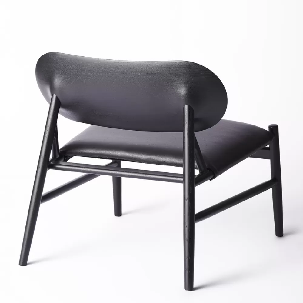Poltrone Singole^Brdr. Krüger Ferdinand Lounge Chair | Poltrona | Rovere Nero/Pelle Nera